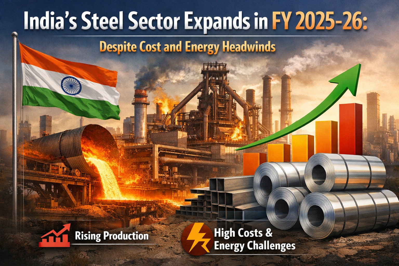 India’s Steel Sector Expands in FY 2025-26: Despite Cost and Energy Headwinds